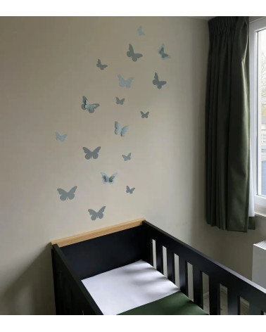 3d vlinders set behangstickers kinderkamer oudgroen.