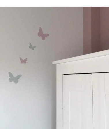 Pastel kleurige 3d vlinders set behangstickers kinderkamer.