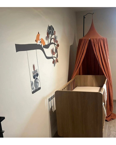 Bosdieren tak behangsticker babykamer roest