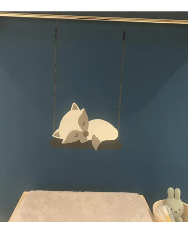 Behangsticker vosje wit.