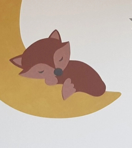 Behangsticker vosje oranje.