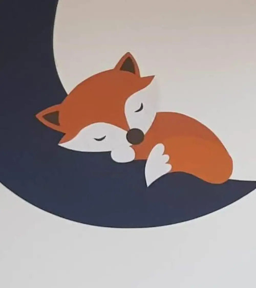 Behangsticker vosje oranje.