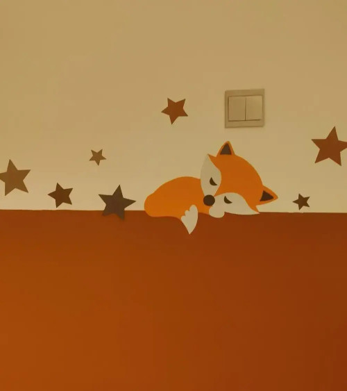 Behangsticker vosje oranje.