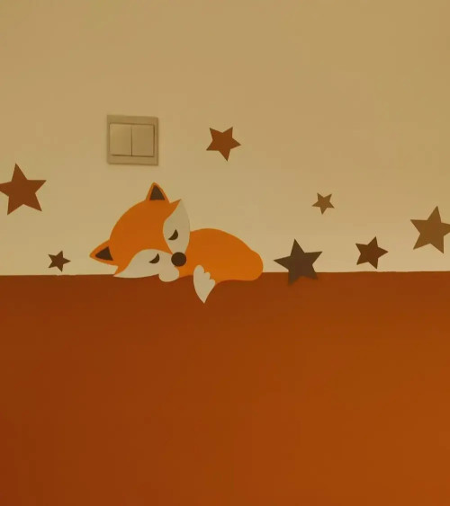 Behangsticker vosje oranje.