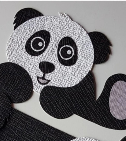 Behangsticker hangend pandabeertje
