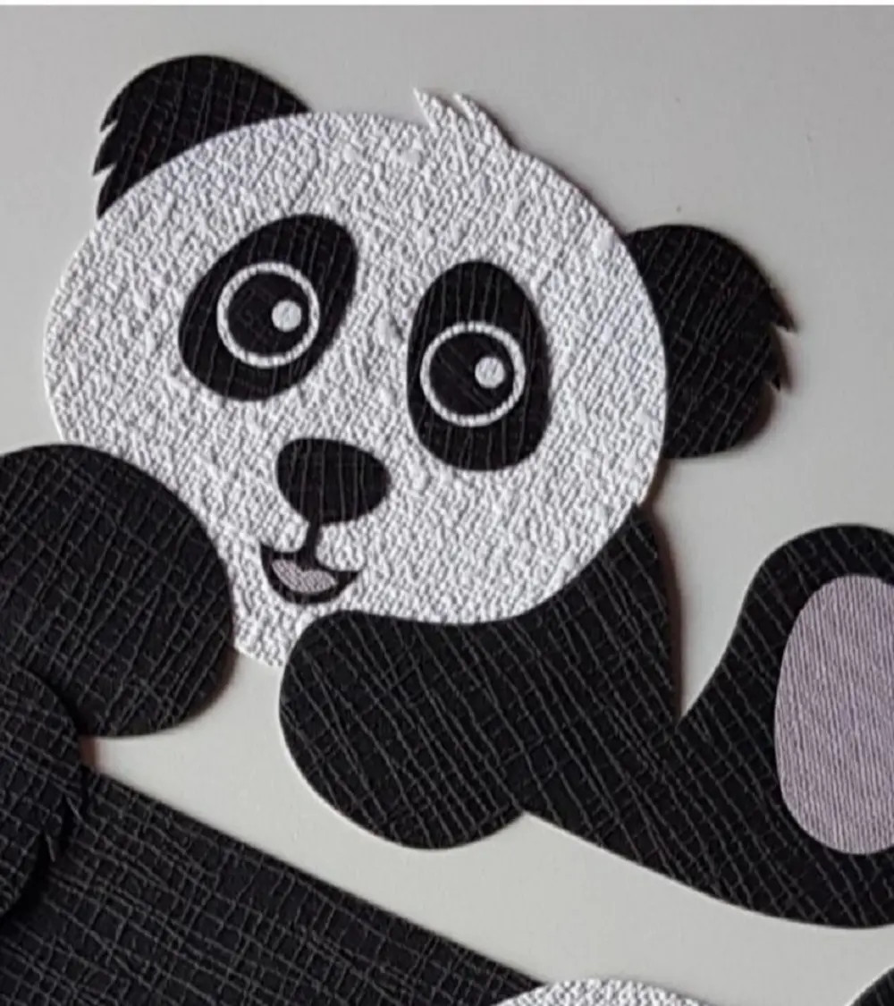 Behangsticker hangend pandabeertje
