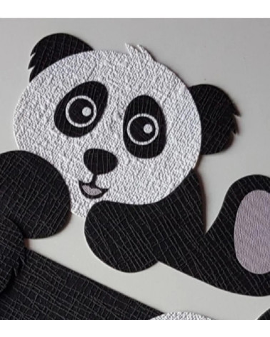 Behangsticker hangend pandabeertje