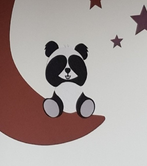 Behangsticker zittend pandabeertje