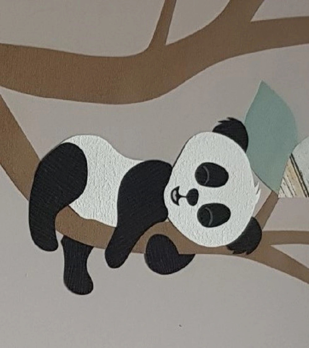 Behangsticker slapend pandabeertje