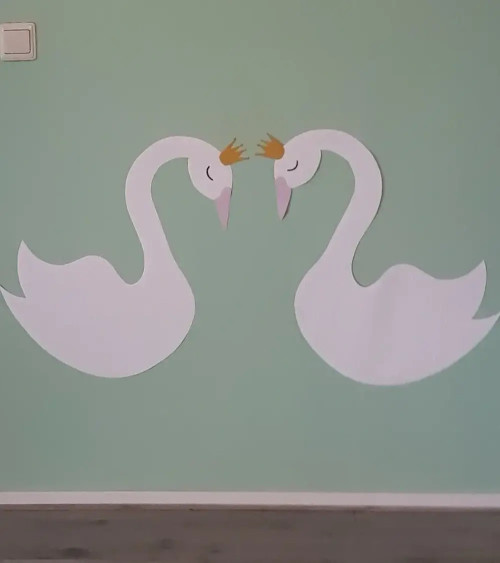 Behangsticker zwanen kinderkamer