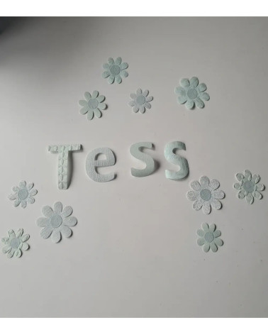 Set bloemen fijn mintgroen.