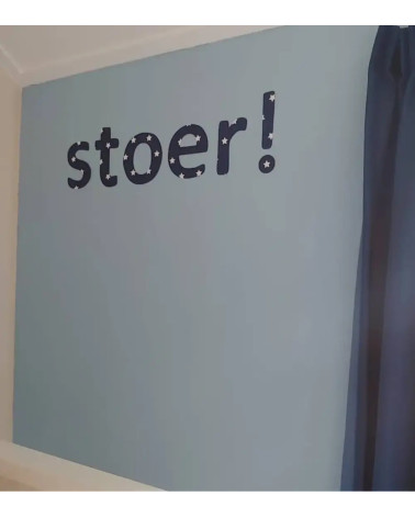 Naamsticker Stoer! jongenskamer.