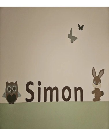 Behangsticker naam met dieren.