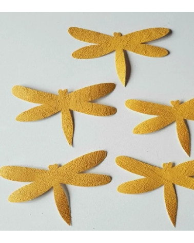 Set 3d libellen okergeel.