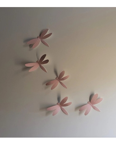 Set 3d libellen roze