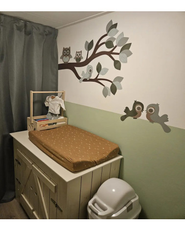 Behang (muur)sticker Sierlijke uilentak in kleur naar keuze