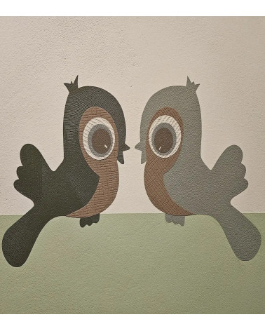Behang muursticker vogels donkergroen
