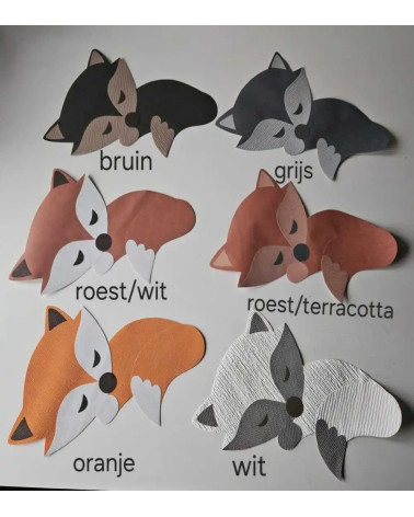 Kleuren vosjes behangstickers babykamer