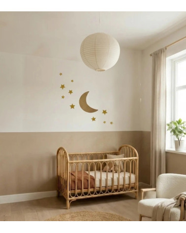 Behang sticker kinderkamer gouden maan japandi