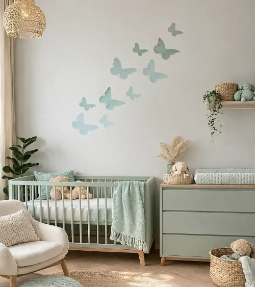 Mintgroene 3d vlinders muurstickers