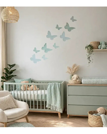 Mintgroene 3d vlinders muurstickers