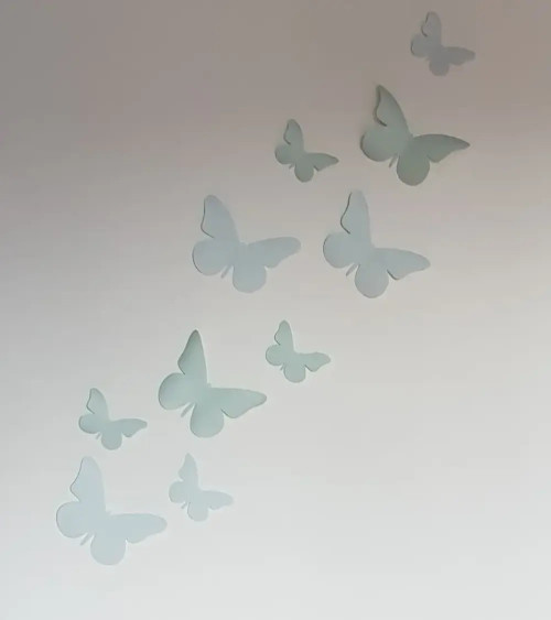 Mintgroene vlinders muurdecoratie babykamer en kinderkamer