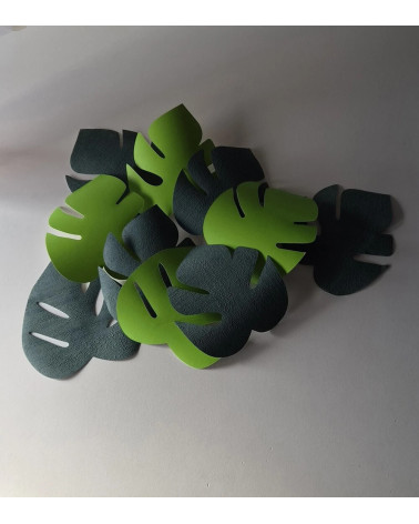 set jungle bladeren fel groen en donkergroen