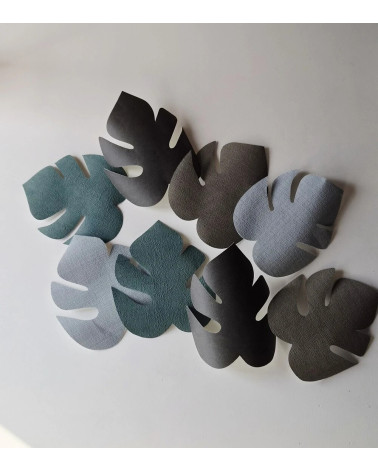 set jungle bladeren donkergroen, grijs en bruin