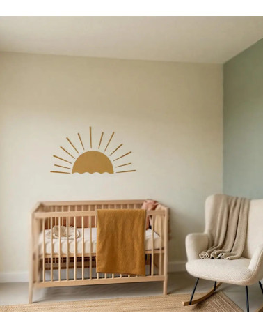 Behangsticker kinderkamer boho zon goud.