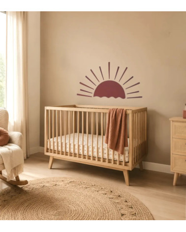 Boho zon behangsticker kinderkamer bordeauxrood.
