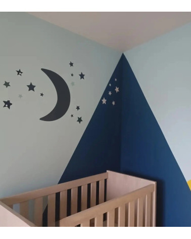 Behangsticker kinderkamer maan donkerblauw.
