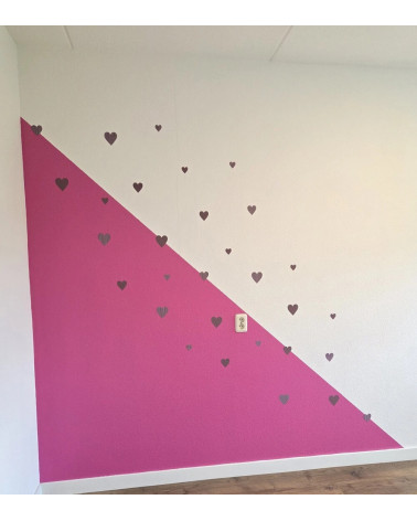 Hartjes behangstickers paars.