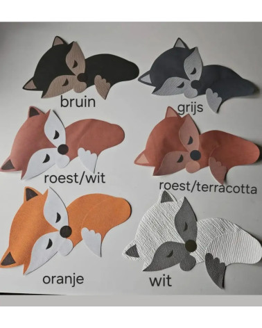 Kleuren combinaties voor de vos behangsticker.