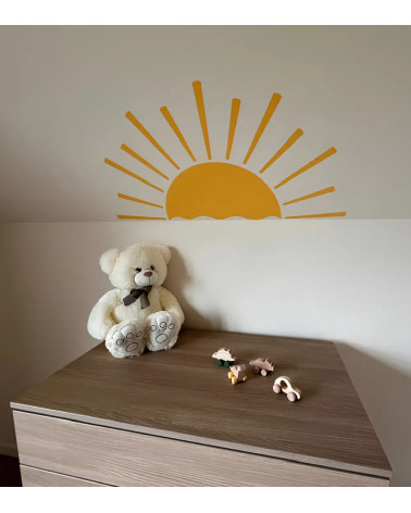 Boho zon behangsticker kinderkamer okergeel.