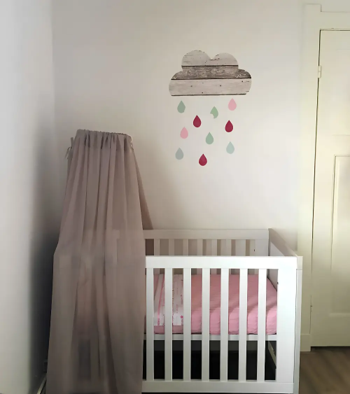 Behangsticker wolk muurdecoratie meisjeskamer