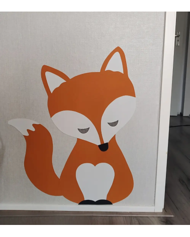 Vos behangsticker kinderkamer met oogjes dicht.