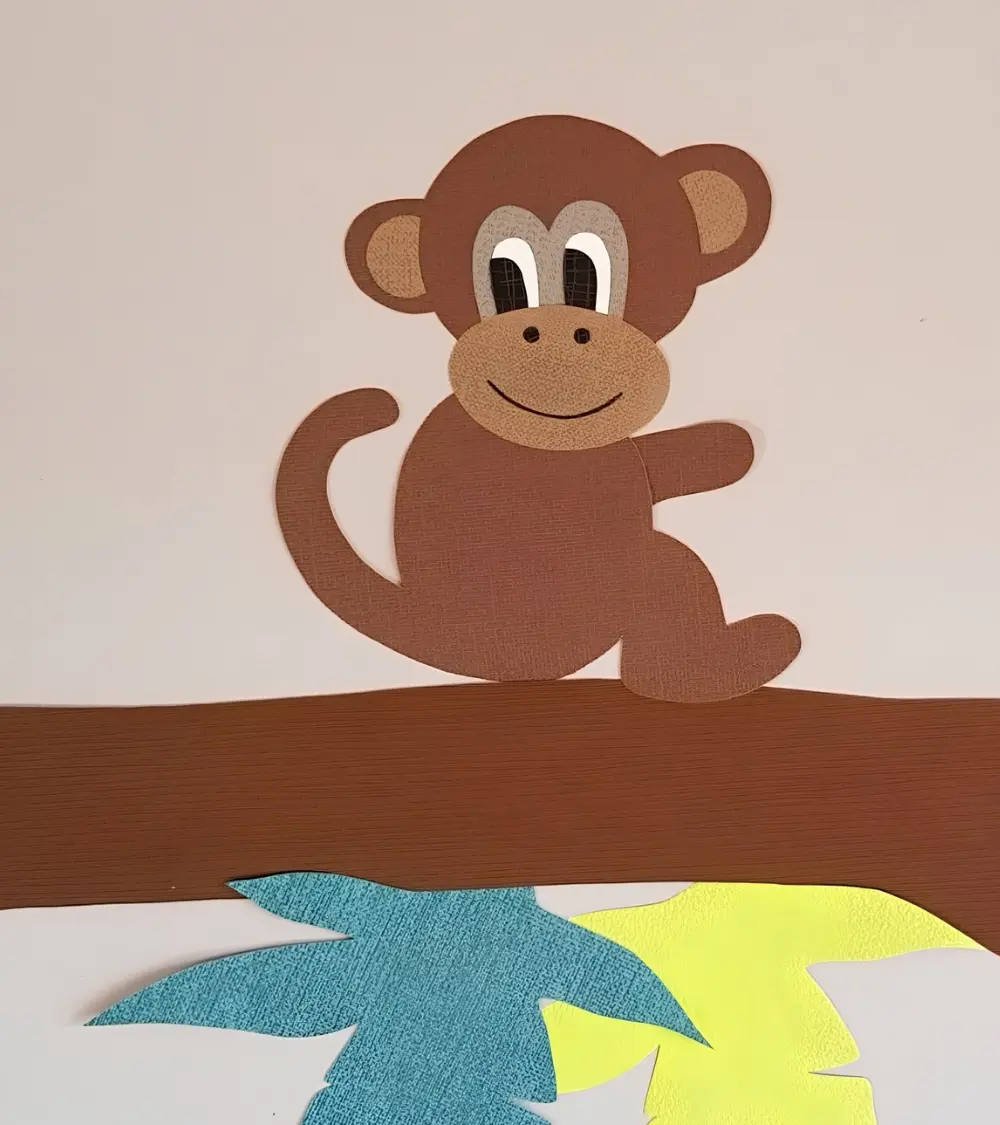 Aapje opzij jungle behangsticker babykamer