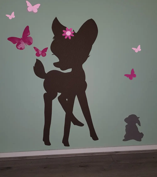 Behang (muur)sticker babykamer Hertje