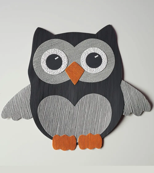 Behangsticker babykamer uil groot grijs.