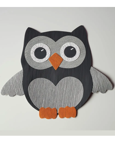 Behangsticker babykamer uil groot grijs.