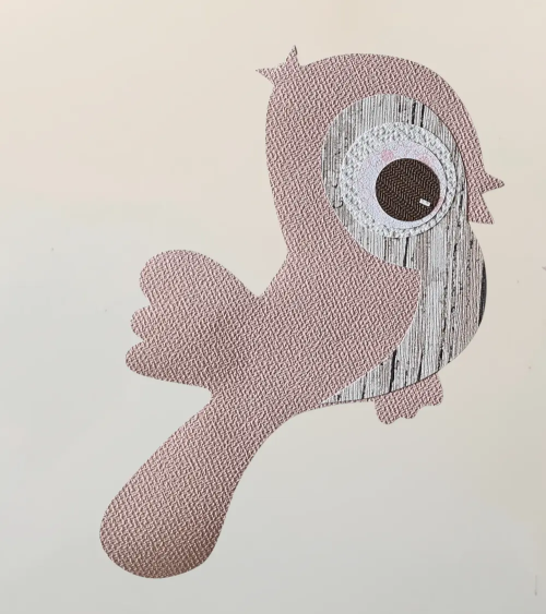 Behangsticker kinderkamer staande vogel oudroze.