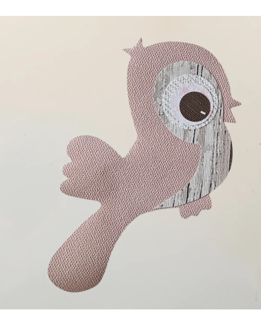 Behangsticker kinderkamer staande vogel oudroze.