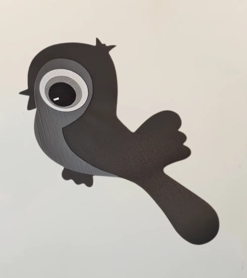 Behangsticker kinderkamer staande vogel grijs.