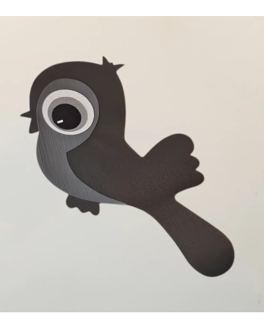Behangsticker kinderkamer staande vogel grijs.