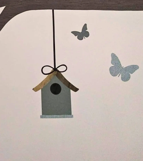 Behangsticker vogelhuisje oudgroen