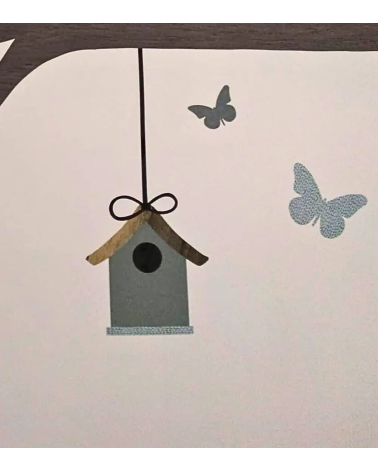 Behangsticker vogelhuisje oudgroen
