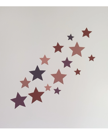Set sterren behangstickers babykamer roest bruin en terracotta.