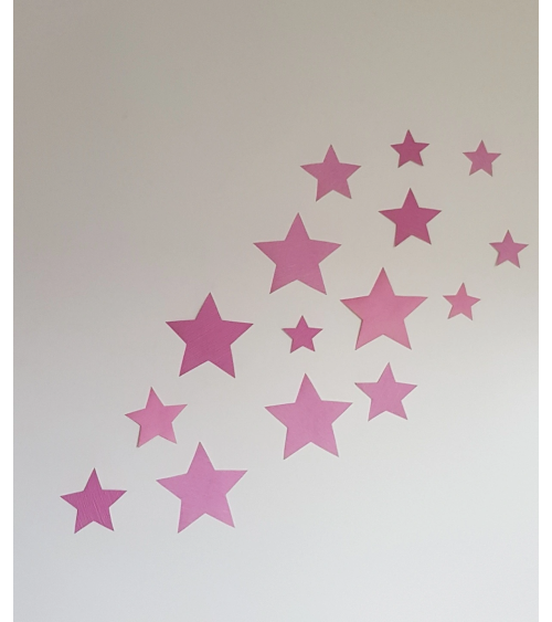 Set sterren behangstickers babykamer fel roze.