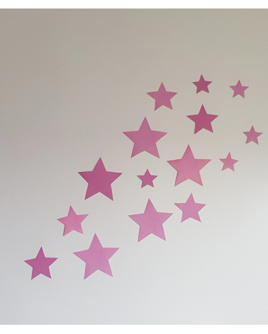 Set sterren behangstickers babykamer fel roze.