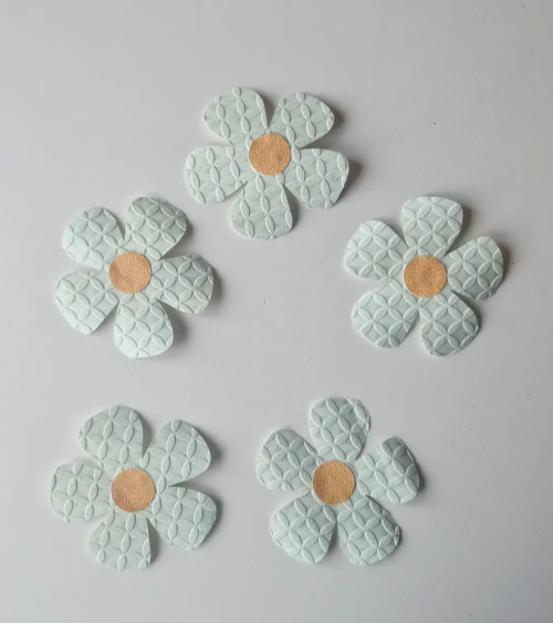 Set bloemen behangstickers meisjeskamer mintgroen.